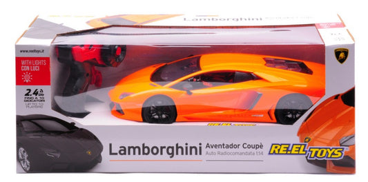 MODELLINO SCALA COMPATIBILE CON LAMBORGHINI AVENTADOR SC ORANGE RADIOCOMANDO 1:14 RE.EL.TOYS RE2079OR