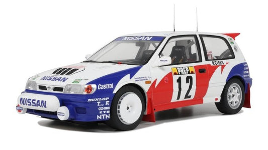 MODELLINO SCALA COMPATIBILE CON NISSAN SUNNY GTI-R N.12 RALLY MONTE CARLO 1992 T.MAKINEN 1:18 OTTOMOBILE OT461