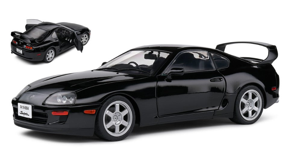 MODELLINO SCALA COMPATIBILE CON TOYOTA SUPRA MKIV (A80) COUPE 1993 BLACK 1:18 SOLIDO SL1807606