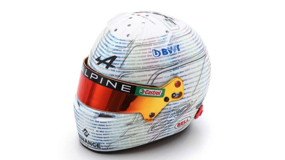 MODELLINO SCALA COMPATIBILE CON CASCO BWT ALPINE ESTEBAN OCON BRITISH GP 2023 1:5 SPARK MODEL 5HF118