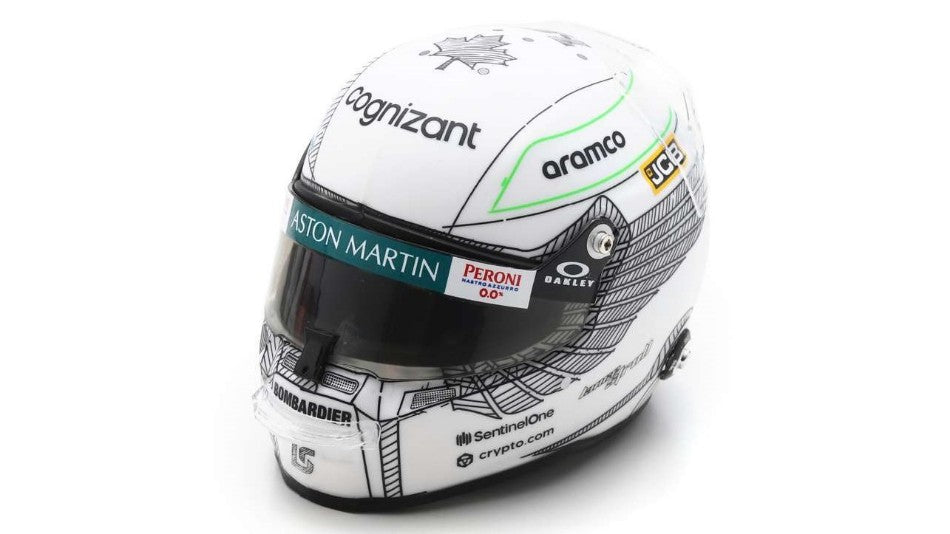 MODELLINO SCALA COMPATIBILE CON CASCO ASTON MARTIN LANCE STROLL JAPANESE GP 2023 1:5 SPARK MODEL 5HF128