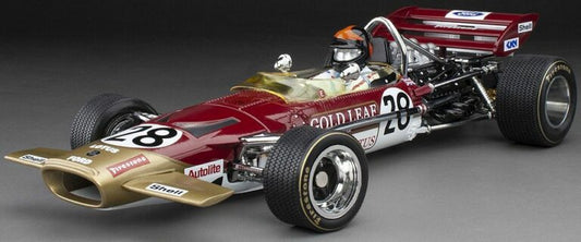 MODELLINO SCALA COMPATIBILE CON LOTUS 49C N.28 BRITAIN GP 1970 EMERSON FITTIPALDI 1:18 QUARTZO QZ18221