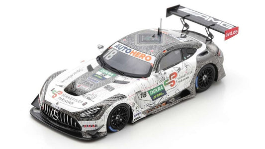 MODELLINO SCALA COMPATIBILE CON MERCEDES GT3 N.18 DTM 2022 MAXIMILIAN BUHK 1:43 SPARK MODEL SG877