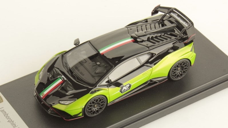 MODELLINO SCALA COMPATIBILE CON LAMBORGHINI HURACAN STO SC 10th ANNIVERSARY GREEN/BLACK 1:43 LOOKSMART LS523SC