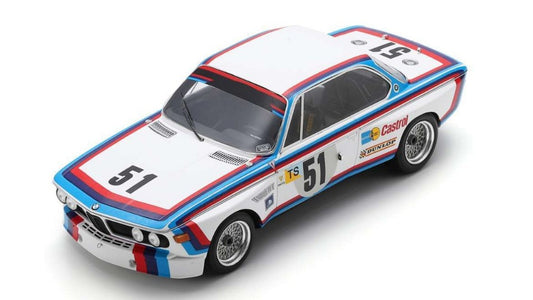 MODELLINO SCALA COMPATIBILE CON BMW 3.0 CSL N.51 11th 24 H LE MANS 1973 T.HEZEMANS-D.QUESTER 1:18 SPARK MODEL 18S857