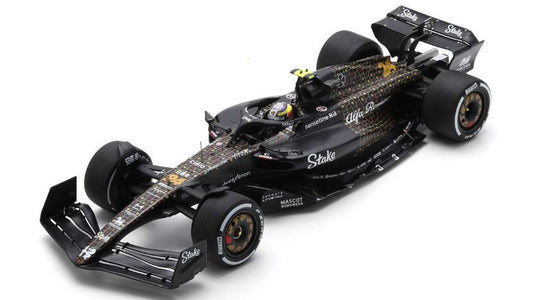 MODELLINO SCALA COMPATIBILE CON ALFA ROMEO F1 N.24 LAS VEGAS GP 2023 ZHOU GUANYU 1:18 SPARK MODEL 18S974