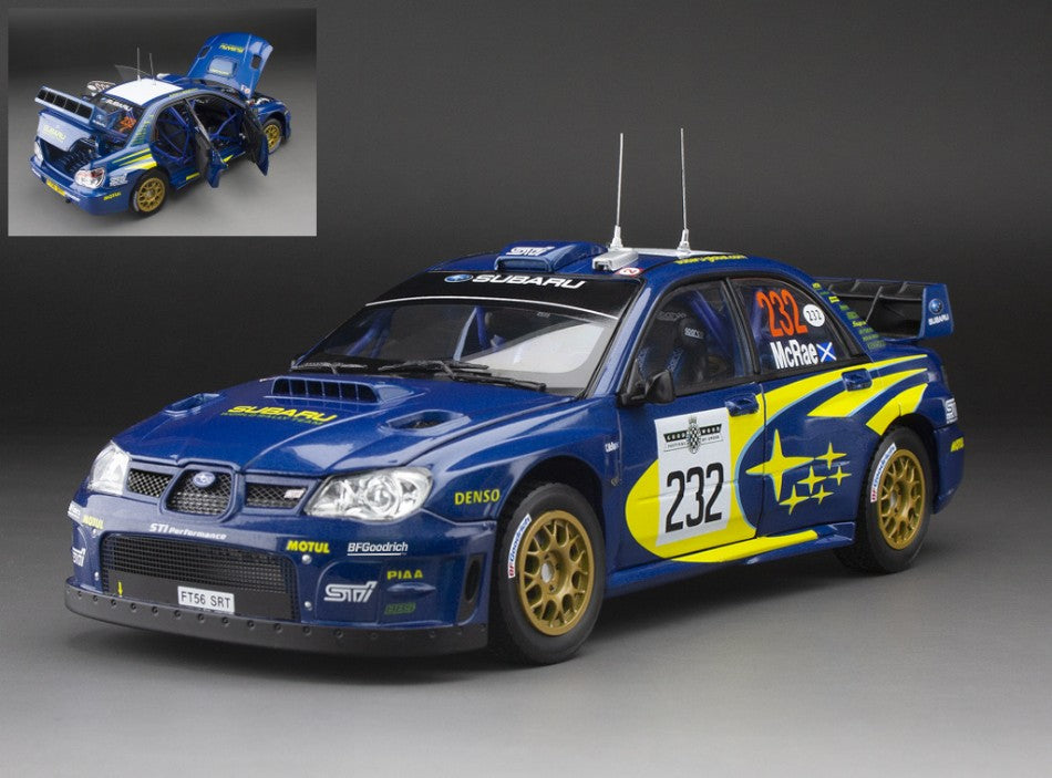 MODELLINO SCALA COMPATIBILE CON SUBARU IMPREZA N.232 GOODWOOD FESTIVAL OF SPEED 2007 COLIN MC RAE 1:18 SUNSTAR SS5583