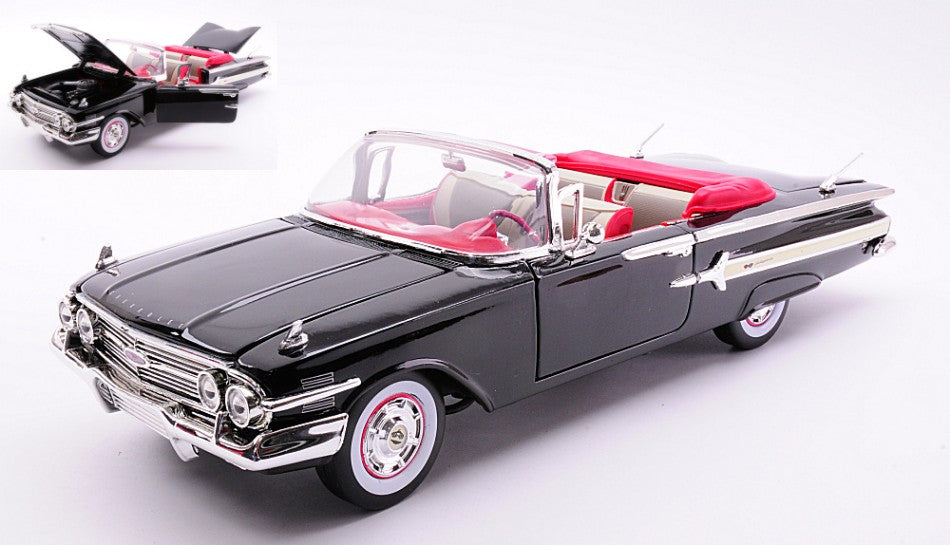 MODELLINO SCALA COMPATIBILE CON CHEVROLET IMPALA 1960 BLACK 1:18 MOTORMAX MTM73110BK