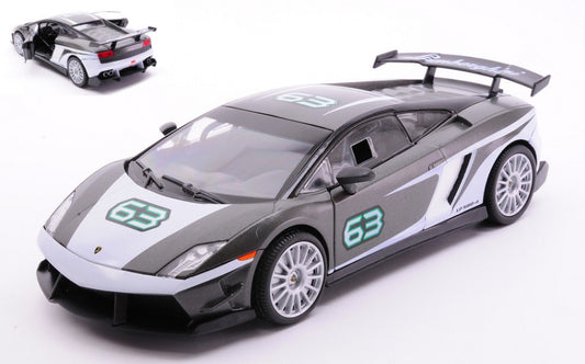 MODELLINO SCALA COMPATIBILE CON LAMBORGHINI GALLARDO LP 550-4 SUPER TROFEO GT RACING GREY/WHITE 1:24 MOTORMAX MTM73793