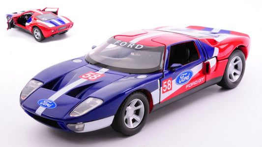 MODELLINO SCALA COMPATIBILE CON FORD GT CONCEPT N.58 BLUE/RED/WHITE 1:24 MOTORMAX MTM73799