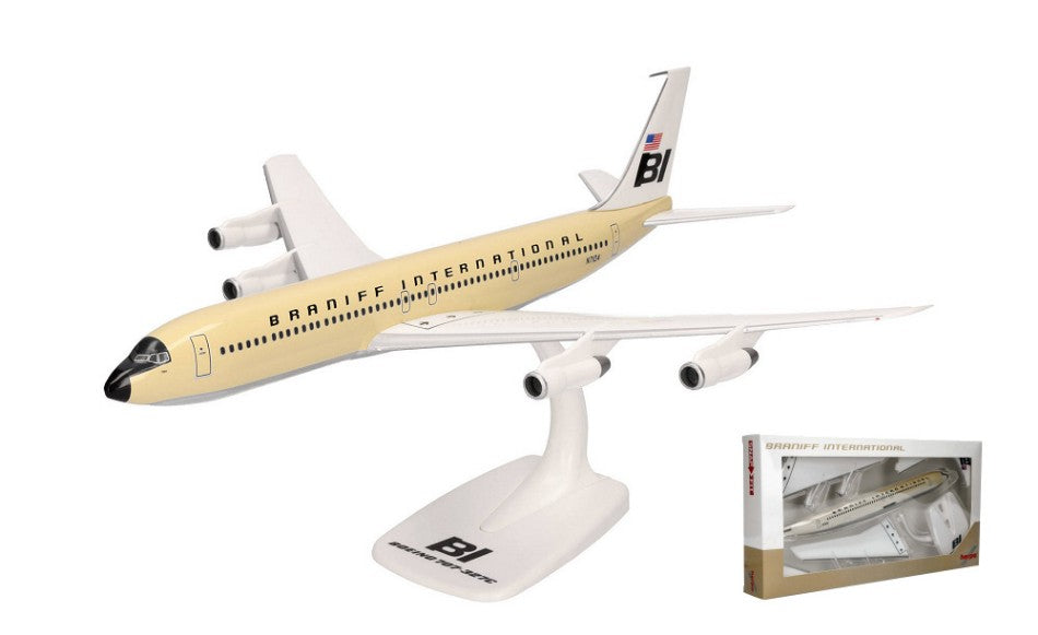 MODELLINO SCALA COMPATIBILE CON BOEING 707-320 SOLID BEIGE 1:144 HERPA HP614023