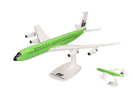 MODELLINO SCALA COMPATIBILE CON BOEING 707-320 SOLID LINEGREEN 1:144 HERPA HP614009