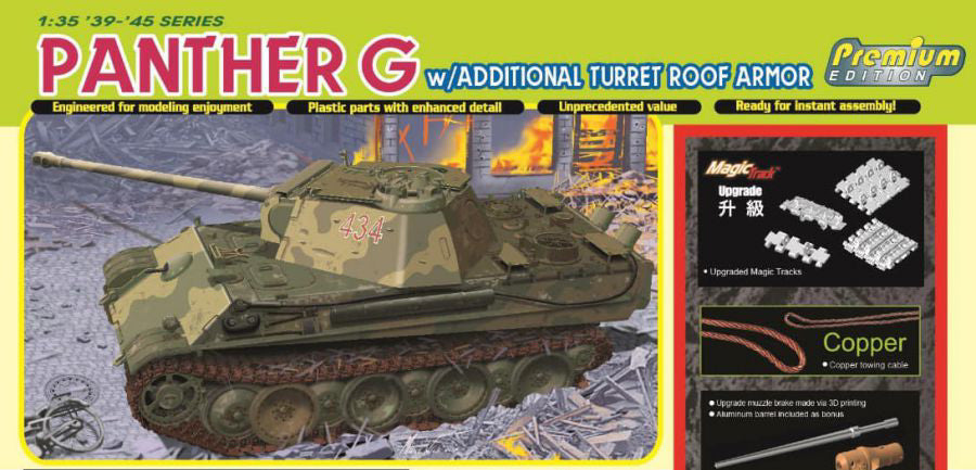 KIT DA MONTARE SCALA COMPATIBILE CON PANTHER G LATE PRODUCTION W/ADDITIONAL TURRET KIT 1:35 DRAGON D6913