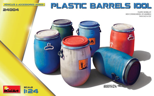 KIT DA MONTARE SCALA COMPATIBILE CON PLASTIC BARRELS 100L KIT 1:24 MINIART MIN24004