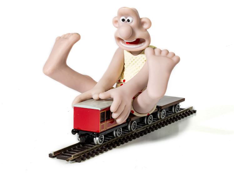 MODELLINO SCALA COMPATIBILE CON WALLACE & GROMIT THE WRONG TROUSERS WALLACE AND FLATBED WAGON cm 13 CORGI CC80604