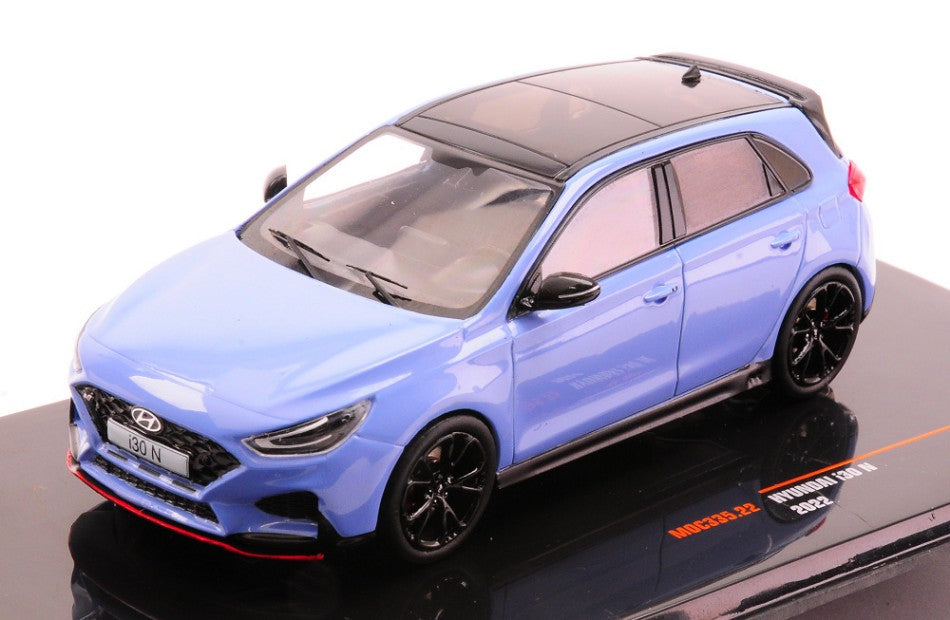 MODELLINO SCALA COMPATIBILE CON HYUNDAI i30 N 2022 LIGHT BLUE 1:43 IXO MODEL MOC335