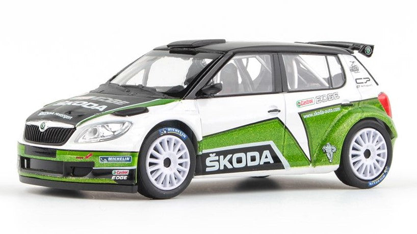 MODELLINO SCALA COMPATIBILE CON SKODA FABIA II FL S2000 2010 SKODA MOTORSPORT DESIGN 2012 1:43 ABREX AB604T