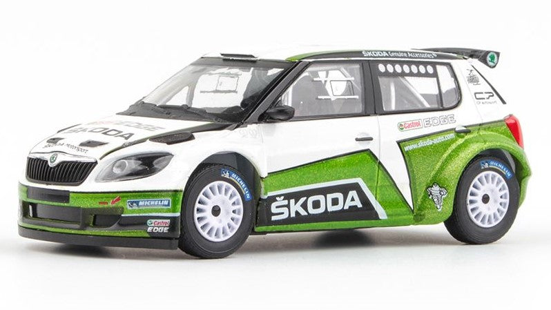 MODELLINO SCALA COMPATIBILE CON SKODA FABIA II FL S2000 2010 SKODA MOTORSPORT DESIGN 2012 STERRATO 1:43 ABREX AB604T2S