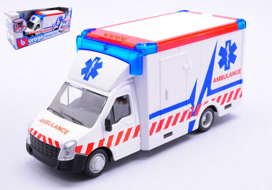 MODELLINO SCALA COMPATIBILE CON AMBULANZA CROCE ROSSA ITALIANA 1:50 BURAGO BU32266