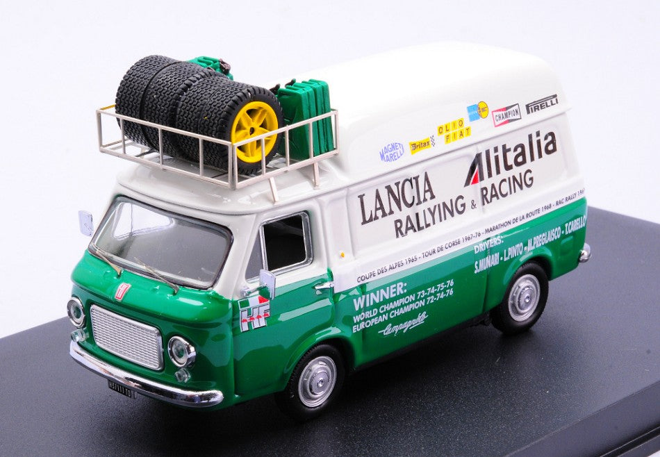 MODELLINO SCALA COMPATIBILE CON FIAT 238 ASSISTENZA RALLY TEAM LANCIA ALITALIA 1977 1:43 RIO RI4736