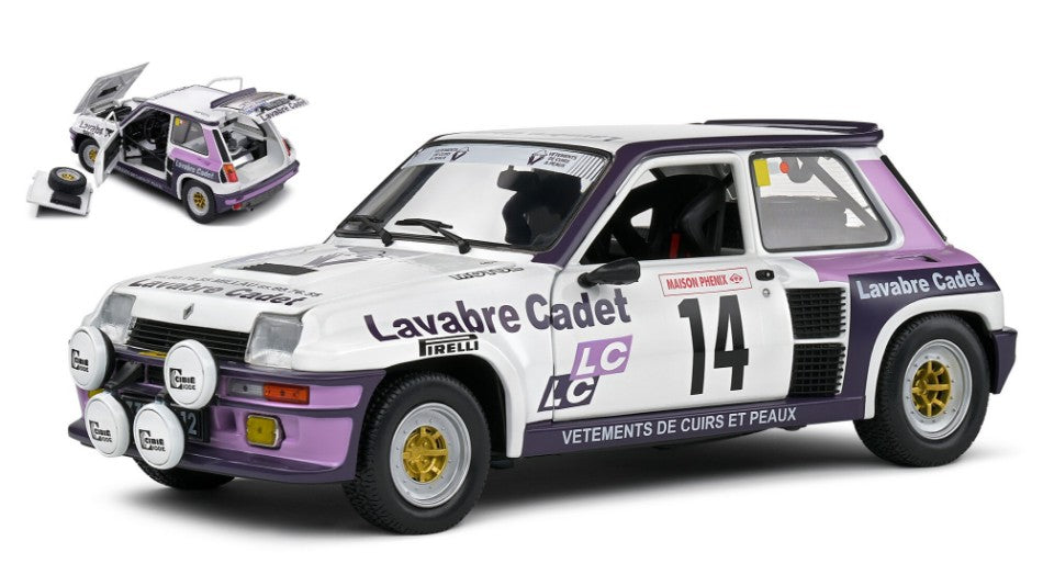 MODELLINO SCALA COMPATIBILE CON RENAULT R5 TURBO N.14 RALLY LYON CHARBONNIERES AURIOL/TUSSIOT 1:18 SOLIDO SL1801313