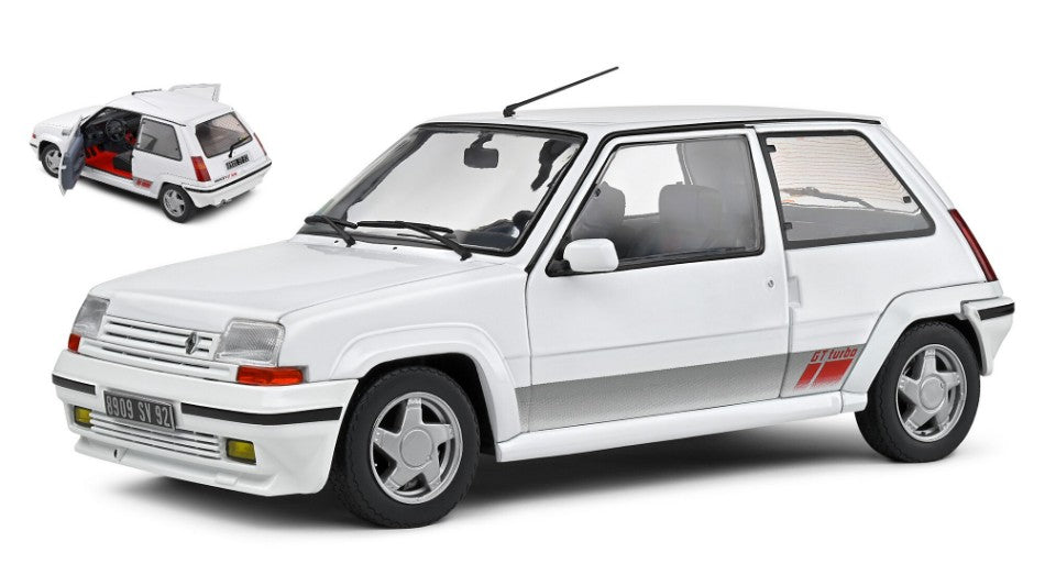 MODELLINO SCALA COMPATIBILE CON RENAULT R5 GT TURBO MKII 1989 WHITE 1:18 SOLIDO SL1810002