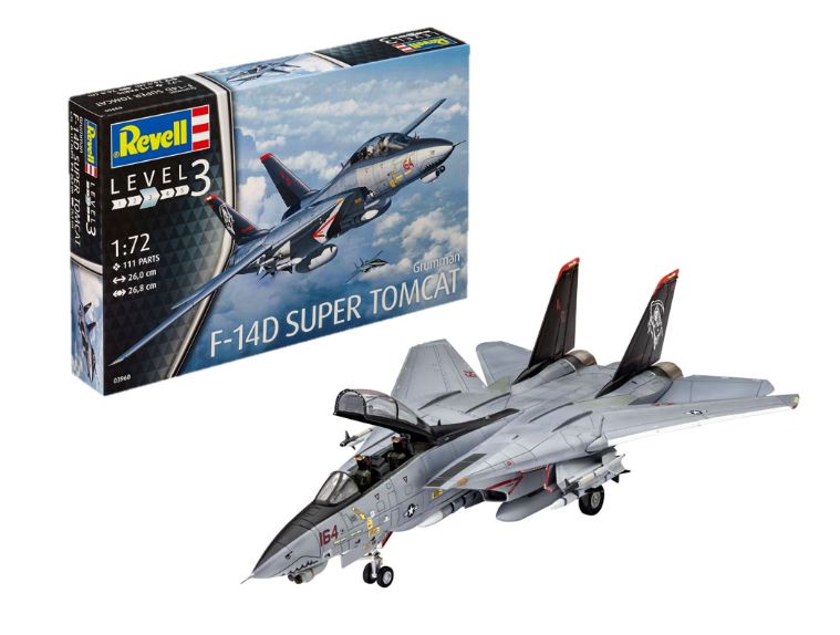 KIT DA MONTARE SCALA COMPATIBILE CON F-14D SUPER HORNET KIT 1:72 REVELL RV03960