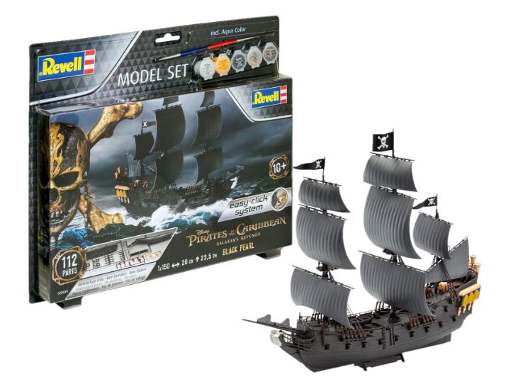 KIT DA MONTARE SCALA COMPATIBILE CON BLACK PEARL PIRATI DEI CARAIBI (DISNEY) MODEL SET KIT 1:150 REVELL RV65499