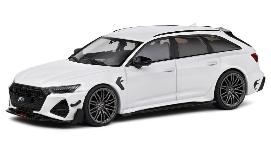 MODELLINO SCALA COMPATIBILE CON AUDI A6 RS6-R ABT AVANT SW STATION WAGON 2021 WHITE 1:43 SOLIDO SL4310710