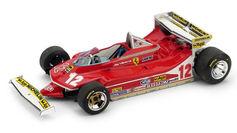 MODELLINO IN SCALA Brumm COMPATIBILE CON FERRARI 312 T4 GILLES VILLENEUVE 1979 N.12 MONACO GP 1:43 MODEL SCALE BM0514 241217