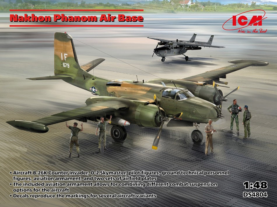 MODELLINO IN SCALA ICM COMPATIBILE CON NAKHON PHANOM AIR BASE KIT 1:48 MODEL SCALE ICMDS4804 241217