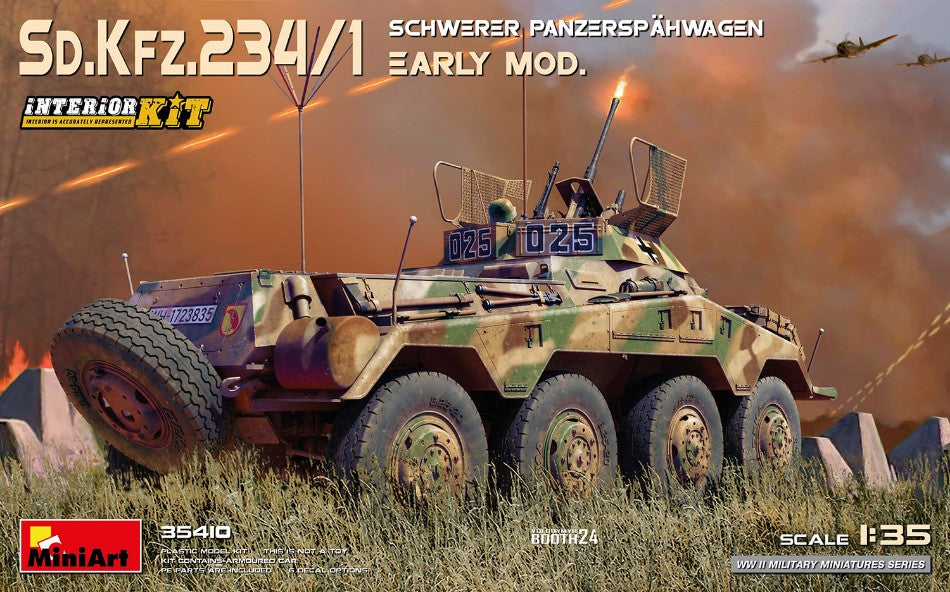 MODELLINO IN SCALA Miniart COMPATIBILE CON Sd.Kfz.234/1 SCHWERER PANZERSPAHWAGEN (2cm) EARLY MOD.INTERIOR KIT 1:35 MODEL SCALE MIN35410 241217