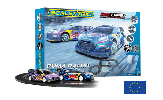 MODELLINO IN SCALA Scalextric COMPATIBILE CON PISTA PUMA WRC SET HOT LAPS cm 210 x 140 1:32 MODEL SCALE C1452P 241217