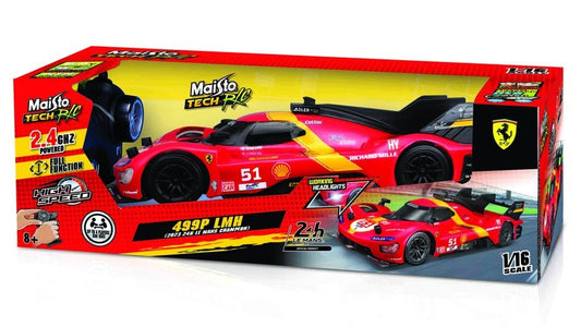 MODELLINO IN SCALA Maisto COMPATIBILE CON FERRARI 499P N.51 WINNER 24 H LE MANS 2023 RADIOCOMANDO 1:16 MODEL SCALE MI82861 241217