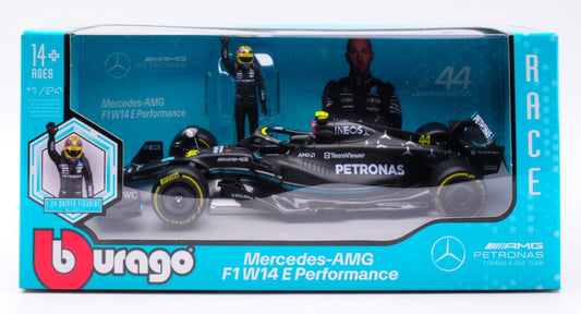 MODELLINO IN SCALA Burago COMPATIBILE CON MERCEDES FW14 LEWIS HAMILTON 2023 1:24 MODEL SCALE BU28037H 241217