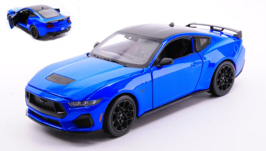 MODELLINO IN SCALA Welly COMPATIBILE CON FORD MUSTANG COUPE' 2024 MET.BLUE 1:24 MODEL SCALE WE24123BL 241217