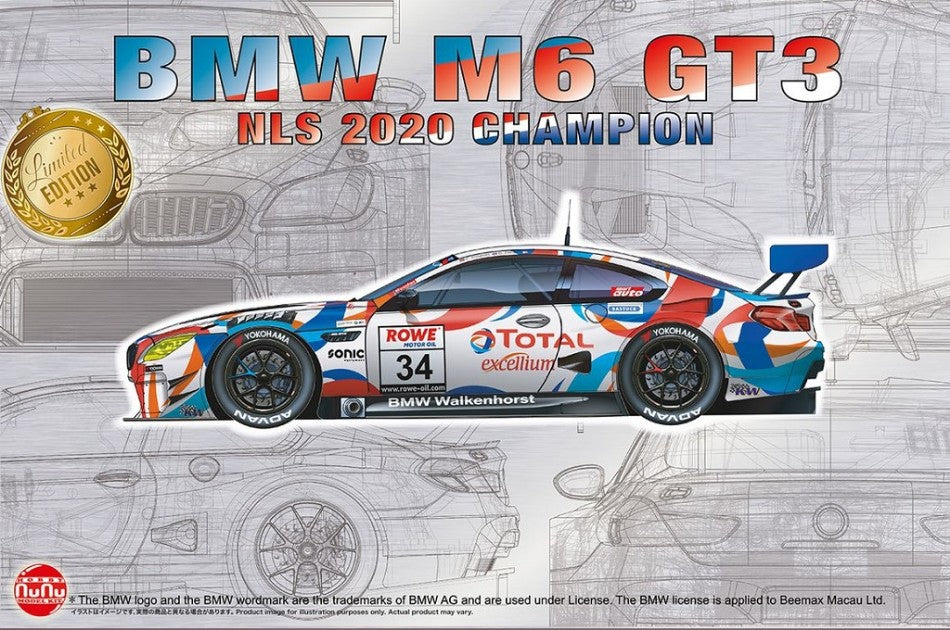 MODELLINO IN SCALA Beemax COMPATIBILE CON BMW M6 GT3 WINNER NLS 2020 KIT 1:24 MODEL SCALE BMX24042 241217