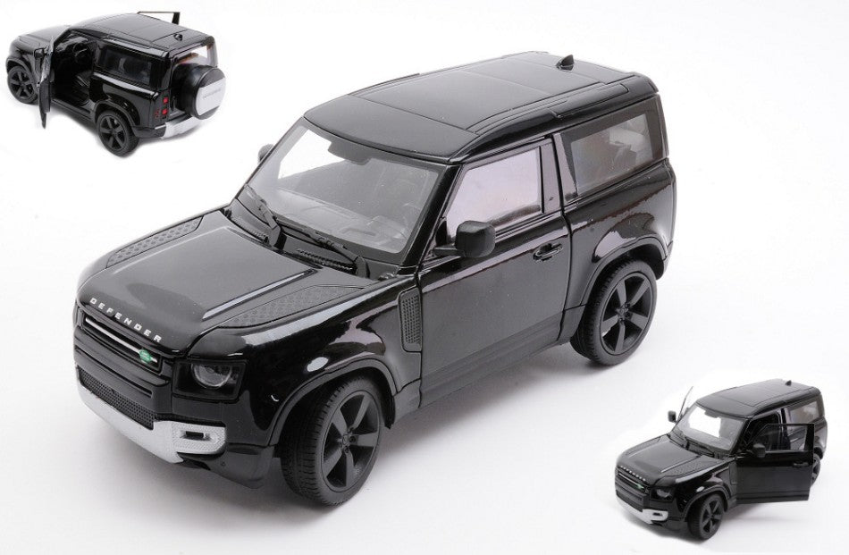 MODELLINO IN SCALA Welly COMPATIBILE CON LAND ROVER DEFENDER 2020 BLACK 1:26 MODEL SCALE WE24110BK 241217