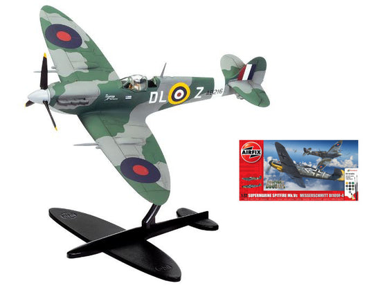 MODELLINO IN SCALA Airfix COMPATIBILE CON SUPERMARINE SPITFIRE Mk.Vc vs Bf109F-4 DOGFIGHT DOUBLE KIT 1:72 MODEL SCALE A50194 241217