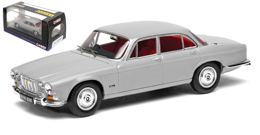 MODELLINO IN SCALA Vanguards COMPATIBILE CON JAGUAR XJ6 SERIES 1 4.2 LITRE SWB GREY WITH RED LEATHER 1:43 MODEL SCALE VA08622 241217