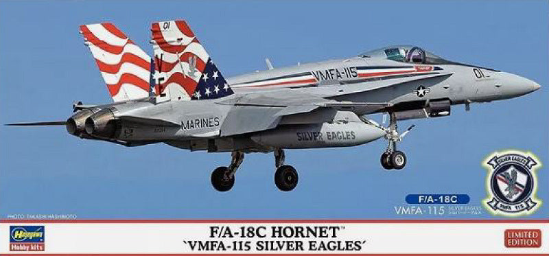 MODELLINO IN SCALA Hasegawa COMPATIBILE CON FA-18C HORNET VMFA-115 SILVER EAGLE KIT 1:72 MODEL SCALE HA02471 241217