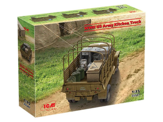 MODELLINO IN SCALA ICM COMPATIBILE CON WWII US ARMY KITCHEN TRUCK KIT 1:35 MODEL SCALE ICM35587 241217