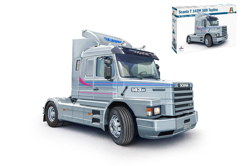 MODELLINO IN SCALA Italeri COMPATIBILE CON SCANIA T 143M 500 Topline KIT 1:24 MODEL SCALE IT0736 241217