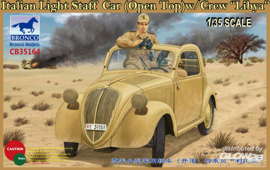 MODELLINO IN SCALA Bronco Model COMPATIBILE CON ITALIAN LIGHT STAFF CAR (TOPOLINO OPEN TOP) W/CREW "LYBIA" KIT 1:35 MODEL SCALE CB35164 241217