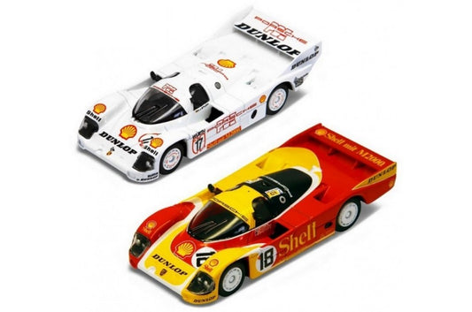 MODELLINO IN SCALA Spark Model COMPATIBILE CON PORSCHE 962 C SHELL N.18 24H LM 1988 + N.17 LM 1987 SET 1:64 MODEL SCALE YCOMBO64005 241217