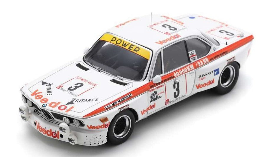 MODELLINO IN SCALA Spark Model COMPATIBILE CON BMW 3.0 CSi N.3 24H SPA 1975 FEIDER-DETRIN 1:43 MODEL SCALE SB640 241217