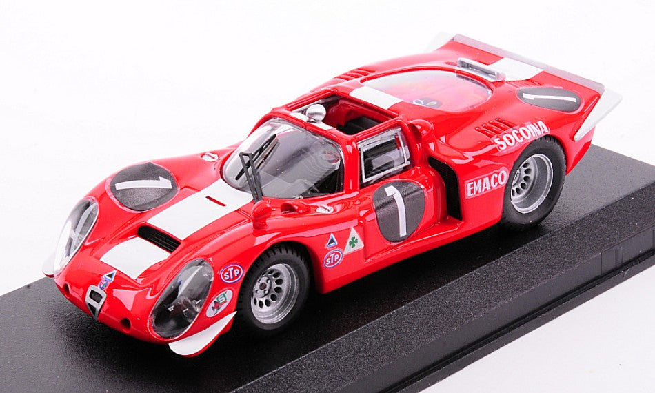 MODELLINO IN SCALA Best Model COMPATIBILE CON ALFA ROMEO 33.2 WINNER 6 H NOVA LISBOA 1970 A.PEIXINHO- VAN ROOYEN 1:43 MODEL SCALE BT9864 241220