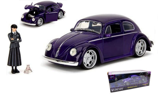 MODELLINO IN SCALA Jada Toys COMPATIBILE CON VW BEETLE "WEDNESDAY" WITH FIGURE 1:24 MODEL SCALE JADA253255076 241217