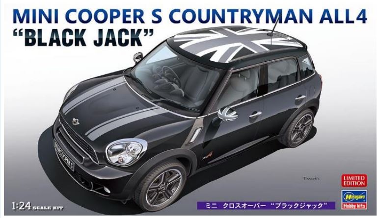 MODELLINO IN SCALA Hasegawa COMPATIBILE CON MINI COOPER S COUNTRYMAN ALL.4 BLACK JACK KIT 1:24 MODEL SCALE HA20704 241217