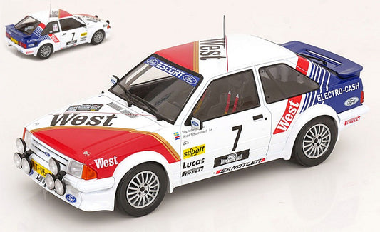 MODELLINO IN SCALA ModelCarGroup COMPATIBILE CON FORD ESCORT MK III RS TURBO N.7 HASPENG.RALLY 1985 ANDERV.-SCHOONEN.1:18 MODEL SCALE MCG18421 241217